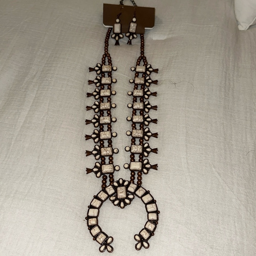 Western style squash blossom necklace